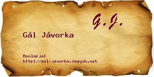 Gál Jávorka névjegykártya